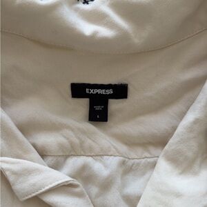 Express Beige Button-Up Shirt